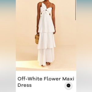 Farm Rio Off-White Flower Maxi Dress